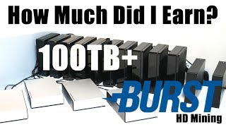 How Much Did I Earn 100TB Burstcoin HardDrive Mining Rig [upl. by Enilehcim]