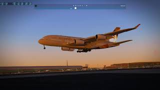 X Plane 11 A380 Etihad airways landing at Dubai international airport [upl. by Nytsirt]