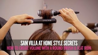 How To Create Volume With a Round Brush and Flat Iron [upl. by Kcira]