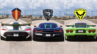 FH5 DRAG RACE  Korenigsegg Jesko Vs Rimac Nevera Vs Mosler MT900 [upl. by Greenquist717]