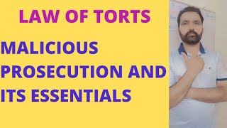 MALICIOUS PROSECUTIONLAW OF TORTS [upl. by Atteuqehs]