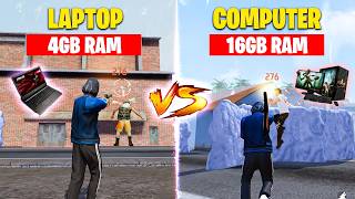 4GB RAM LAPTOP VS 16GB RAM PC FREE FIRE GAMEPLAY😲 [upl. by Chilton]