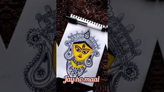 Durga ma mandala navratri special drawing 🥰😌☺️shorts [upl. by Ibob]