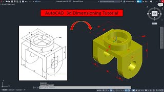 AutoCAD 3D Dimensioning Tutorial  How to give a dimension on 3D model in AutoCAD [upl. by Neehahs]