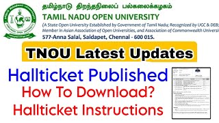 TNOU January 2024 Exam Hallticket Published 👍 Hallticket Full Instructions [upl. by Navinod]