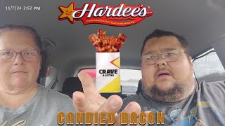 Review  Hardees New Candied Bacon Snack Pack [upl. by Ahsiryt]