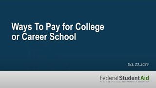 Ways to Pay for College and Career School [upl. by Carla636]