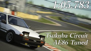 105783  Tsukuba Circuit Hotlap with the AE86 Tuned  Assetto Corsa [upl. by Moran]