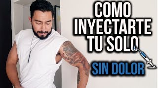 Tutorial Como ponerte una inyeccion  Como se aplica una inyeccion intramuscular  Lucho Garram [upl. by Karly]