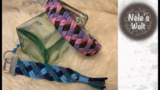 Flechten mit vier Strängen Paracord für Anfänger Hundehalsband flechten DIY Anleitung by NeleC [upl. by Mast]