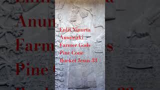 Enlil Ninurta Anunnaki Farmer Gods Pineal Cone Bucket Jesus 33 anunnaki enlil god jesus pineal [upl. by Ynnig]