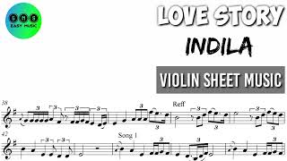 Karaoke  Love Story  Indila  Violin Sheet Music [upl. by Aicineohp981]