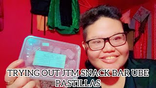 TRYING OUT JTM SNACK BAR UBE PASTILLAS CANDY 🍬 [upl. by Vanessa257]