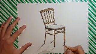 COMMENT DESSINER UNE CHAISE AVEC OMBRE 3D  promarker [upl. by Schouten]