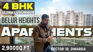 Belur Heights Apartments ❒ 4 BHK Ultra Luxurious  2900 SqFt  Urban Interiors  Sector 18 Dwarka [upl. by Jessalyn]