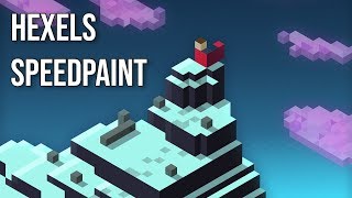 Speedpaint Marmoset Hexels 3 Fantasy Snow Cliffs [upl. by Pejsach]