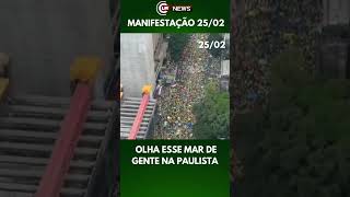 Olha esse MAR DE GENTE na Paulista bolsonaro jairbolsonaro patriotas 25defevereiro direita [upl. by Allenaj516]