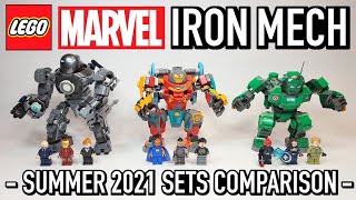 LEGO Marvel Iron Mech Summer 2021 Sets Comparison [upl. by Frayda]