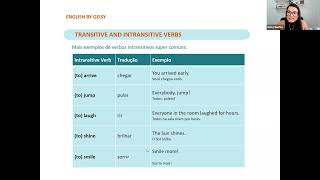 VERBOS TRANSITIVOS E INTRANSITIVOS em inglês [upl. by Arte]