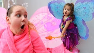 FAIRY PRINCESS SISTERS LEARN MAGIC IN A DREAM Kids Pretend Play Ruby Rube and Bonnie [upl. by Ardien]