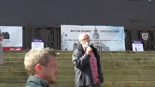 Kevin McKeon speaking at the Bolton Against Covid Evictions event on 210920 [upl. by Catrina]