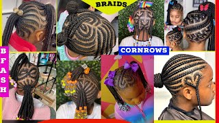 Latest Cornrow Braids Hairstyles For Little Girls  2024 Back To School Braids Hairstyles For kids [upl. by Harbison]