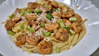 Una deliciosa receta muy solicitada Camarones con pasta al limon [upl. by Ulric272]