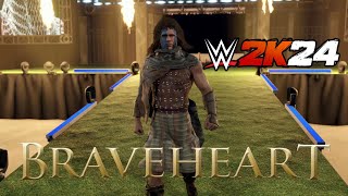 William Wallace vs Edward Longshanks Braveheart WWE2K24 [upl. by Otanod364]