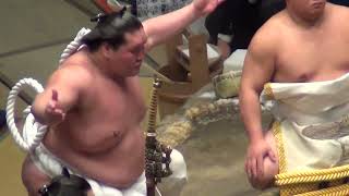 Hatsu 2024 Day 10 Yokozuna Teunofuji dohyo iri [upl. by Efioa314]