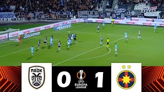 PAOK vs FCSB 01  UEFA Europa League 202425  Match Highlights [upl. by Neumann]