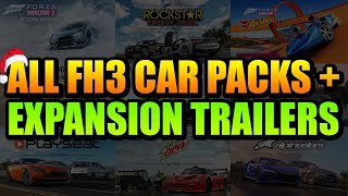 All Forza Horizon 3 DLC PACKS EXPANSIONS amp Gifted Cars TRAILERS [upl. by Leonerd679]