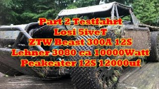 Part 2 Losi 5ivet Testfahrt ZTW 12s  Lehner 3080 10000Watt FULL HD [upl. by Rosio306]