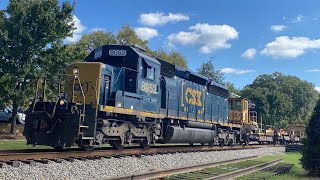 CSX SD402 8052 leads W021 loaded rail train 1072023 [upl. by Sandry]