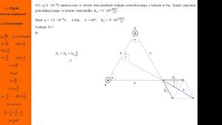 513 Fizykamax elektrostatyka ładunki w wierzchołkach trójkąta równobocznego [upl. by Lirrehs]