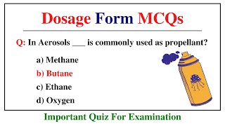 Dosage Form Quiz  Multiple Choice Questions On Pharmaceutical Dosage Form [upl. by Llertnor87]