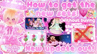 HOW TO GET THE NEW SETS WITHOUT BUYING THE DOLLS💗 New sets bingo game etc  Royale High Roblox💖🏰 [upl. by Oicatsana334]