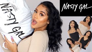 HUGE NASTYGAL NEW YEARS EVE TRY ON HAUL BOUJEE ON A BUDGET [upl. by Aoht909]