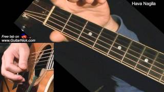 HAVA NAGILA Acoustic Guitar Lesson  TAB by GuitarNick [upl. by Digdirb]