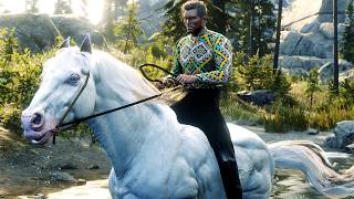 John Tames a Rare White Ardennes Horse  Red Dead Redemption 2 [upl. by Enasus]