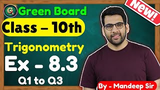 Class  10 Ex  83 Q  123 Trigonometry  New NCERT CBSE  Trigonometry class 10 [upl. by Gallagher47]