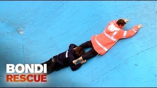 Jesse Invents the Human Ladder  Bondi Rescue S9 [upl. by Nedi]