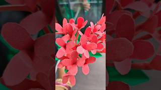 Ixora paper flower making ll ixora flower craft paper craft flower ixora [upl. by Shapiro17]