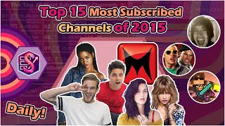 Holasoygerman 2 amp the rise of Creators  The Top 15 Most Subscribed Channels of 2015 DAILY DATA [upl. by Ainoloppa822]