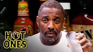 Idris Elba Wants to Fight While Eating Spicy Wings  Hot Ones [upl. by Ayamahs]