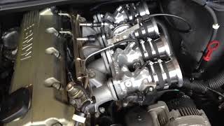 BMW 318Ci M43TUB19 Individual Throttle bodies without MAF idling 2 [upl. by Esnofla]