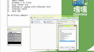 Easy Tether Xbox 360 to Android or iPhone Xbox Live ICS without wireless adaptor [upl. by Airtal]