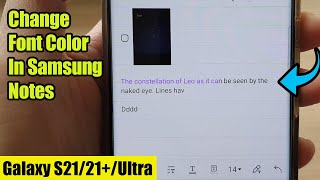 How to Change Font Color in Samsung Notes App [upl. by Arun]