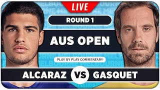 ALCARAZ vs GASQUET • Australian Open 2024 • LIVE Tennis PlaybyPlay Stream [upl. by Penn]