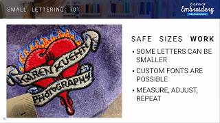 Embroidery small lettering 101  Webinar [upl. by Georgetta]