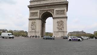 Paris roundabout Traffic Arc de Triomphe [upl. by Widera]